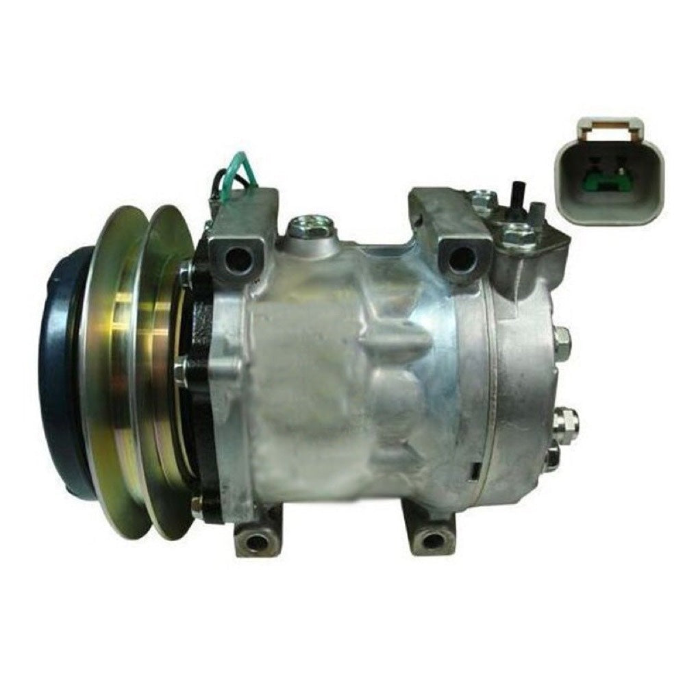 24V Sanden SD7H13 A/C Compressor LC91V00001F1 fits Kobelco Excavator SK160LC SK200-6 SK210LC SK250LC SK290LC SK330LC SK480LC